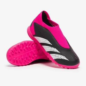 Kopačky Adidas Dětské Predator Accuracy.3 Bez Tkaničky TF - jádro Černá/Bílý/Tým Šokovat Růžový